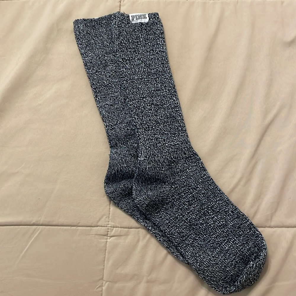 VS Pink navy and white socks